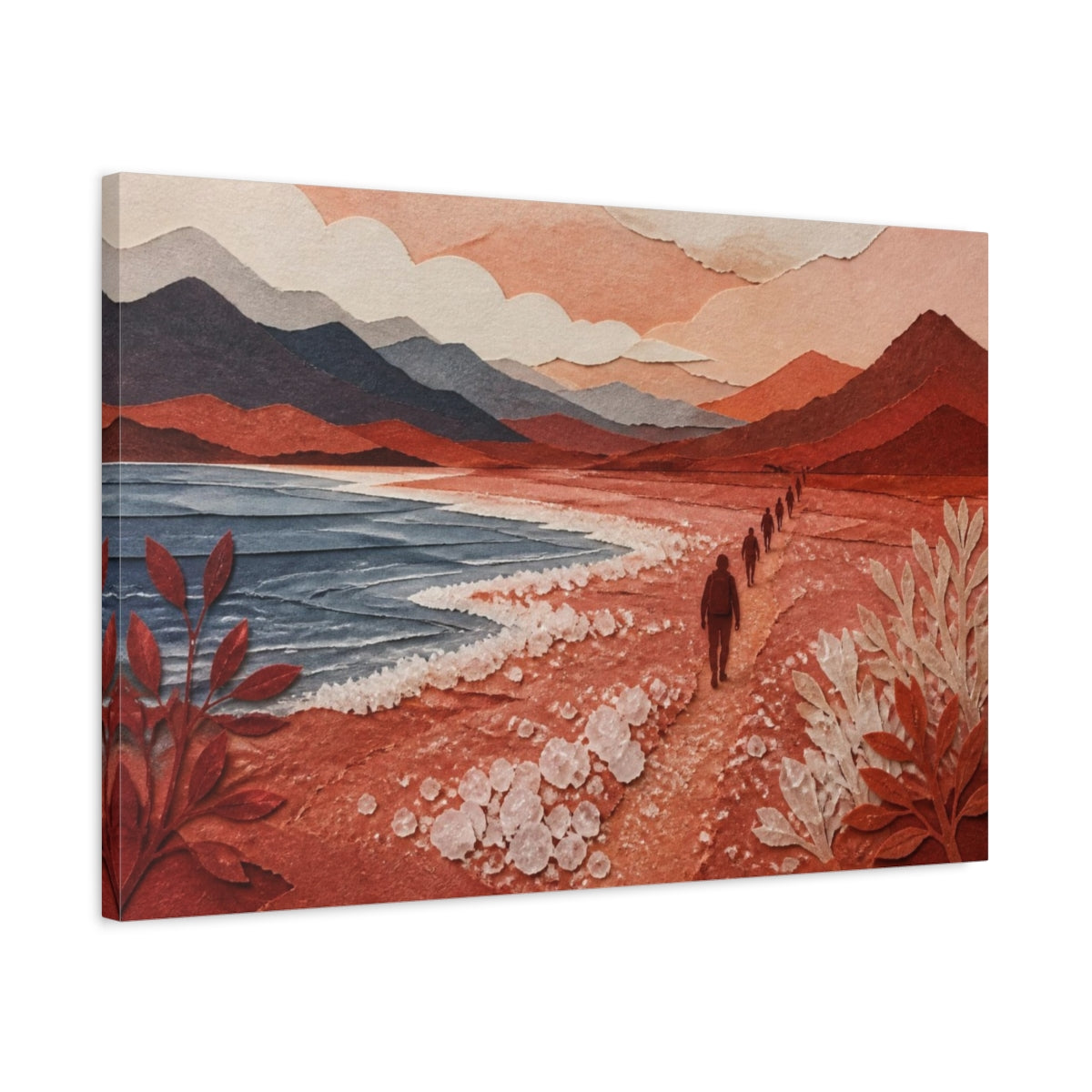 Side Mockup 2. Nature Shoreline Walk shown as canvas print