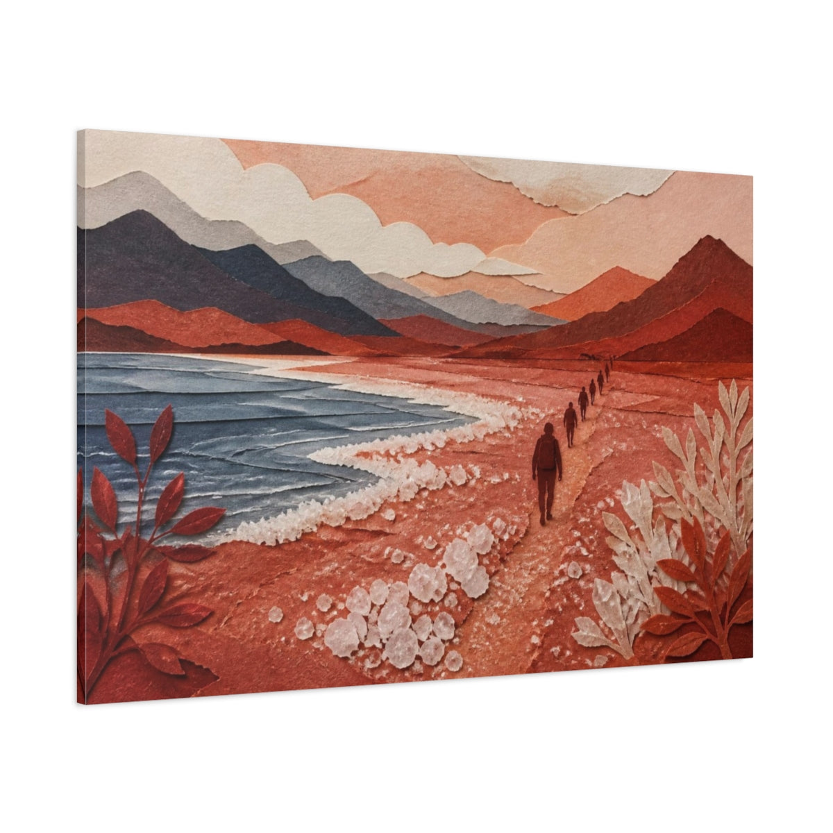 Side Mockup 1. Nature Shoreline Walk shown as canvas print