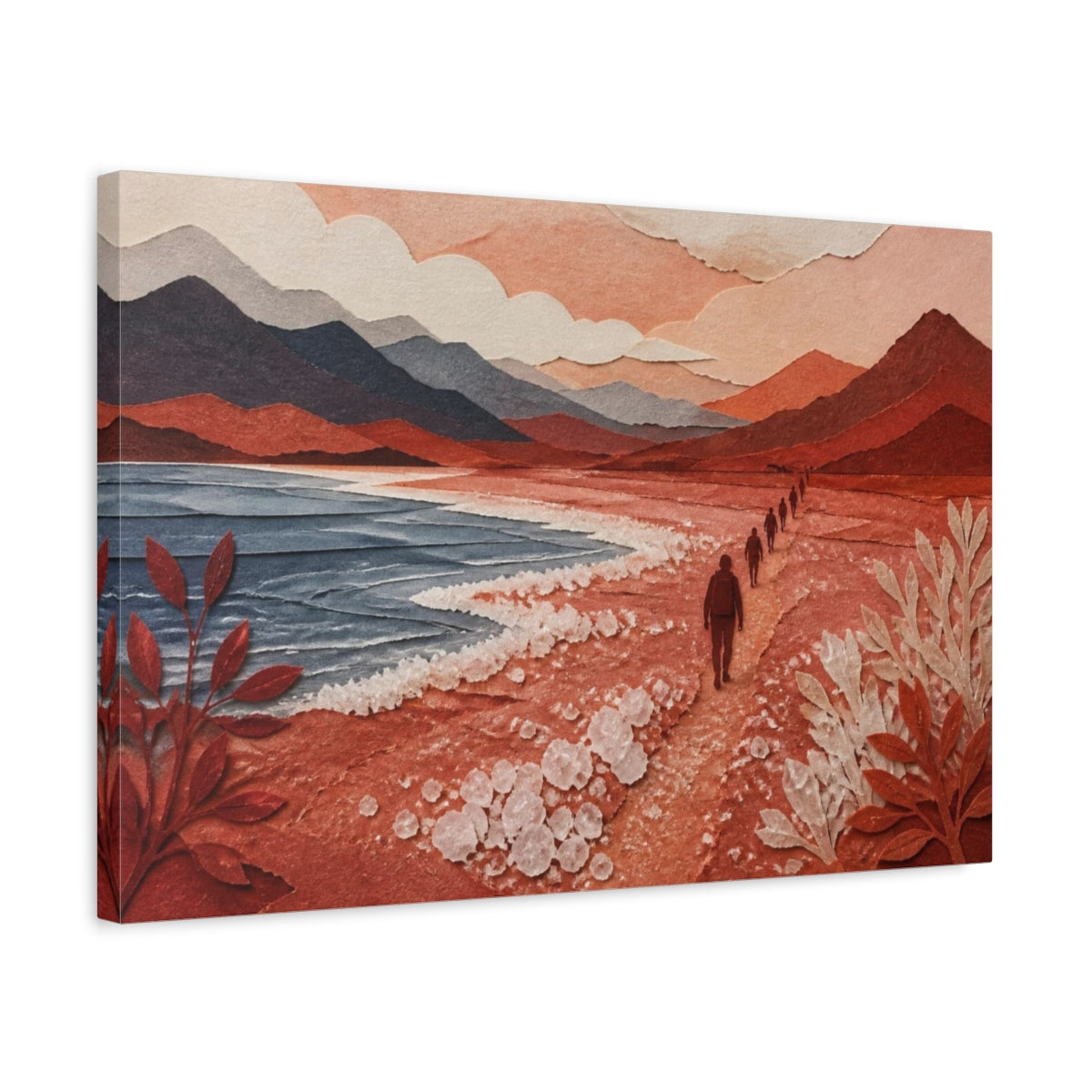 Side Mockup 3. Nature Shoreline Walk shown as canvas print