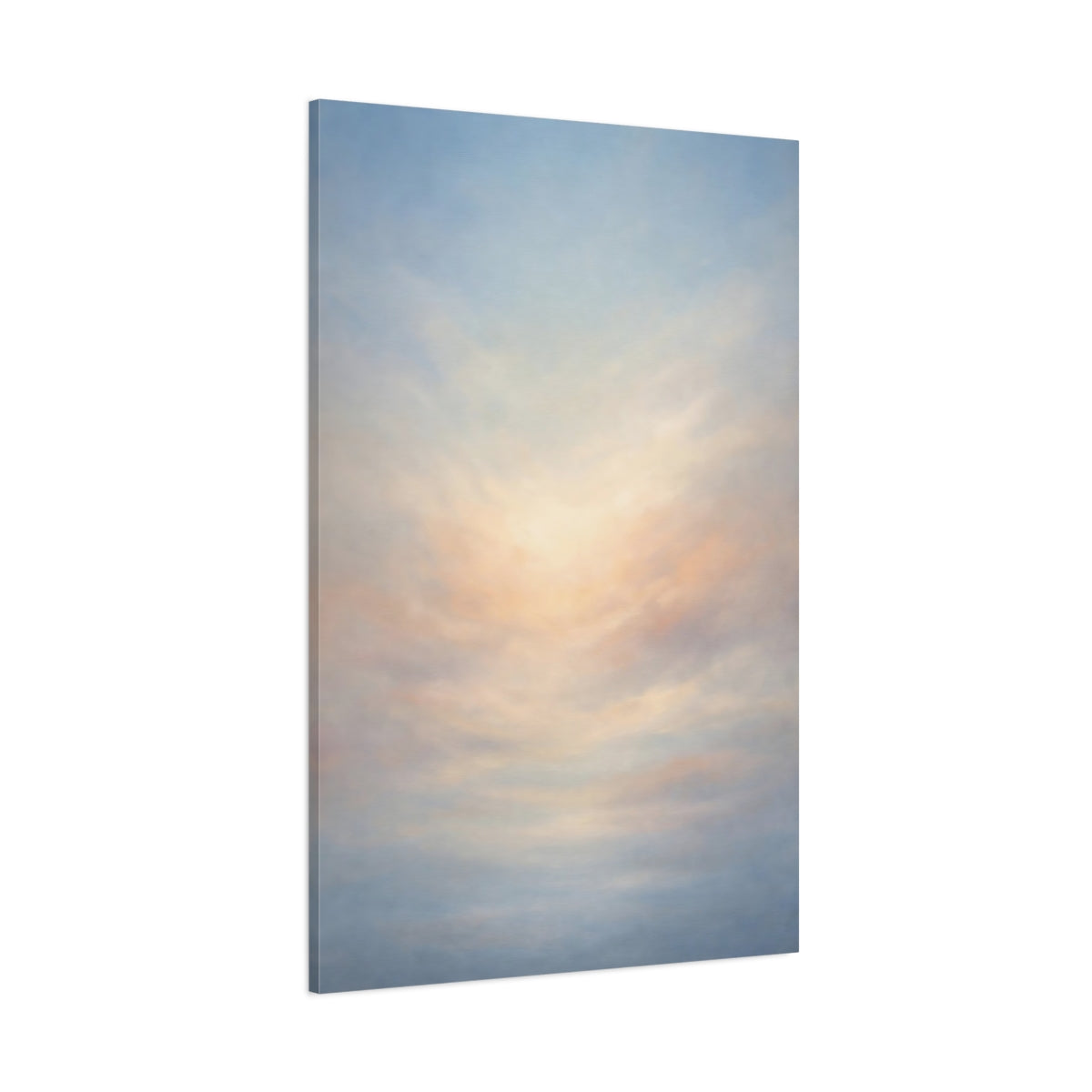 Main Mockup. Nature Sky Blue And Peach Sky shown as stretched canvas wall art