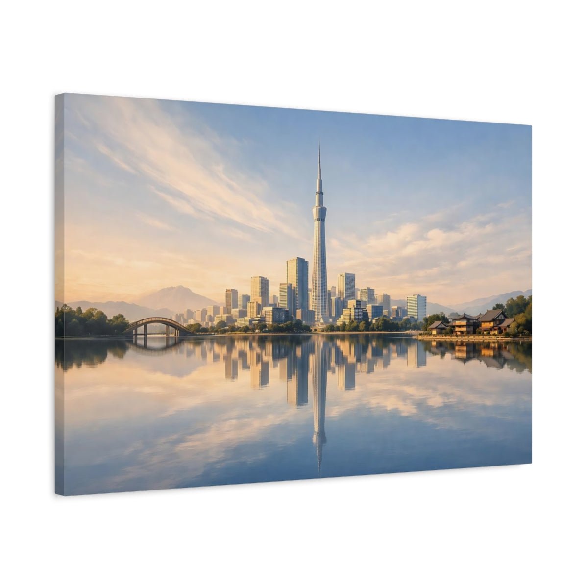 Nature Skyscraper Golden Hour Cityscape - Canvas Wall Art Print - YesArtYes