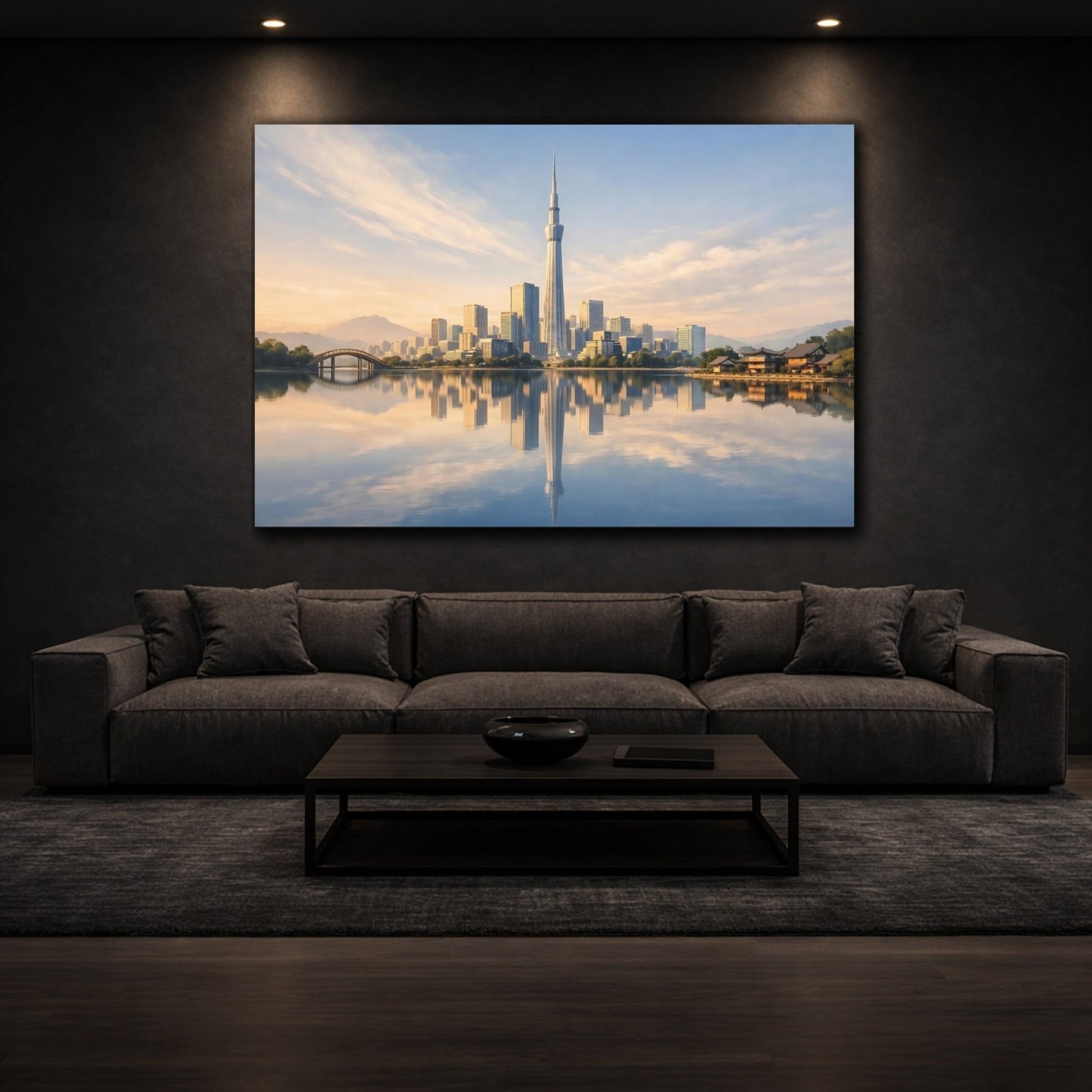 Nature Skyscraper Golden Hour Cityscape - Canvas Wall Art Print - YesArtYes
