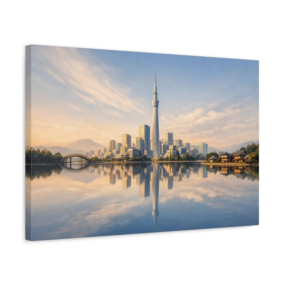 Nature Skyscraper Golden Hour Cityscape - Canvas Wall Art Print - YesArtYes