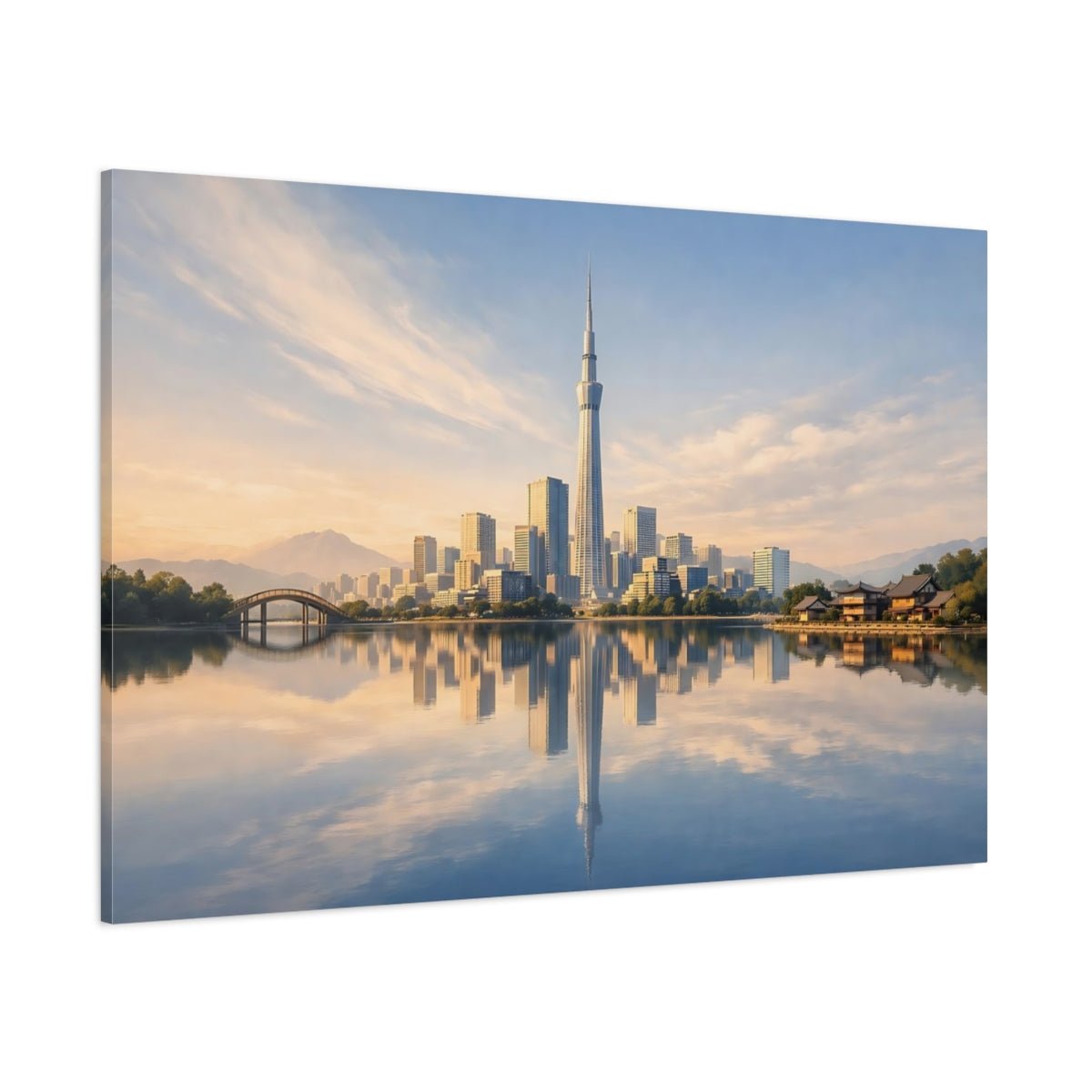Nature Skyscraper Golden Hour Cityscape - Canvas Wall Art Print - YesArtYes