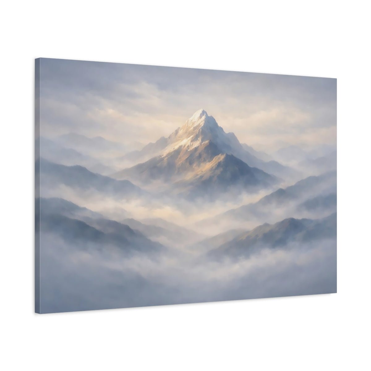 Nature Snow Mountain Misty - Canvas Wall Art Print - YesArtYes