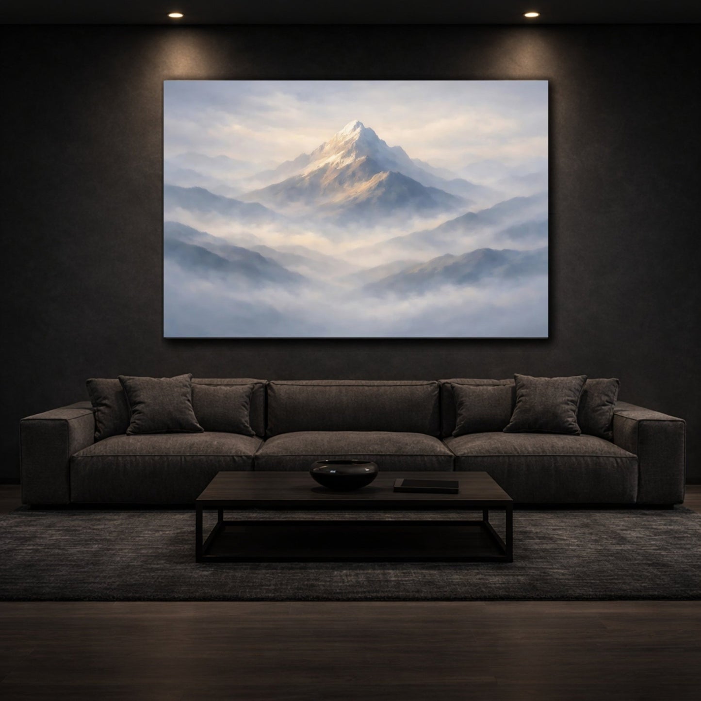 Nature Snow Mountain Misty - Canvas Wall Art Print - YesArtYes