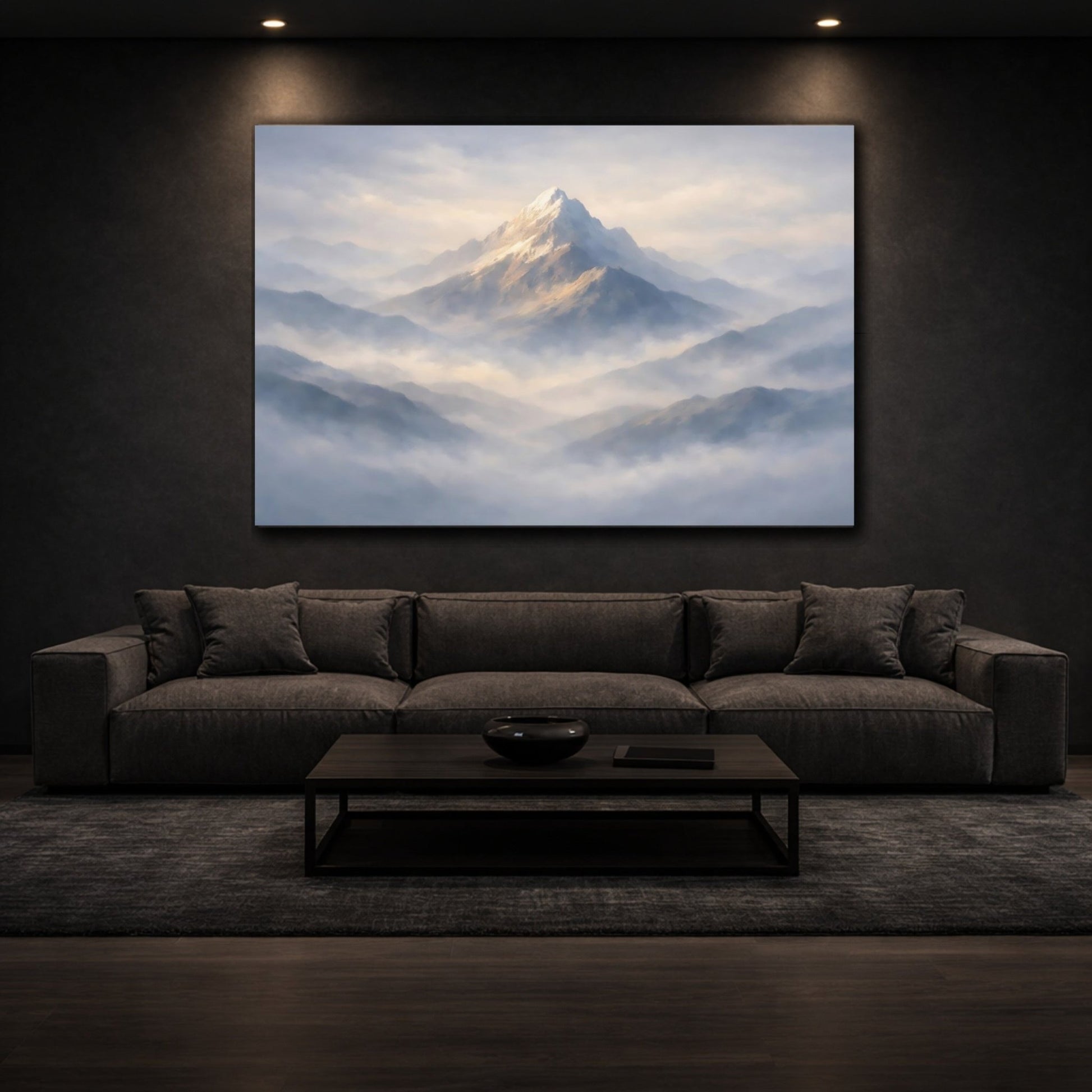 Nature Snow Mountain Misty - Canvas Wall Art Print - YesArtYes