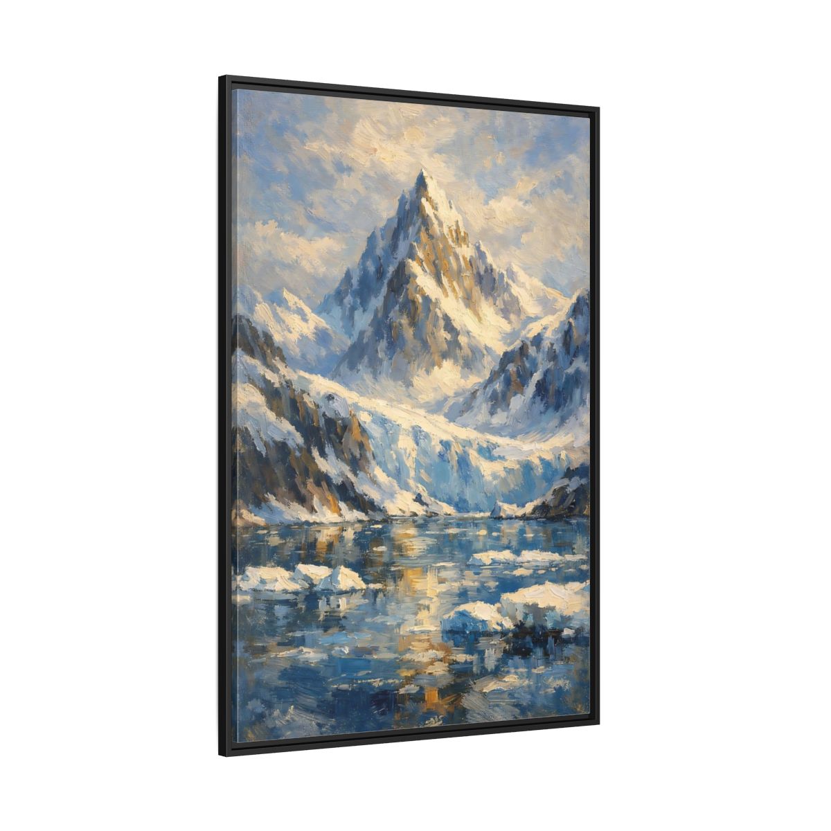 Main Mockup. Nature Snowy Mountain Snowy Mountain Landscape shown as stretched canvas wall art
