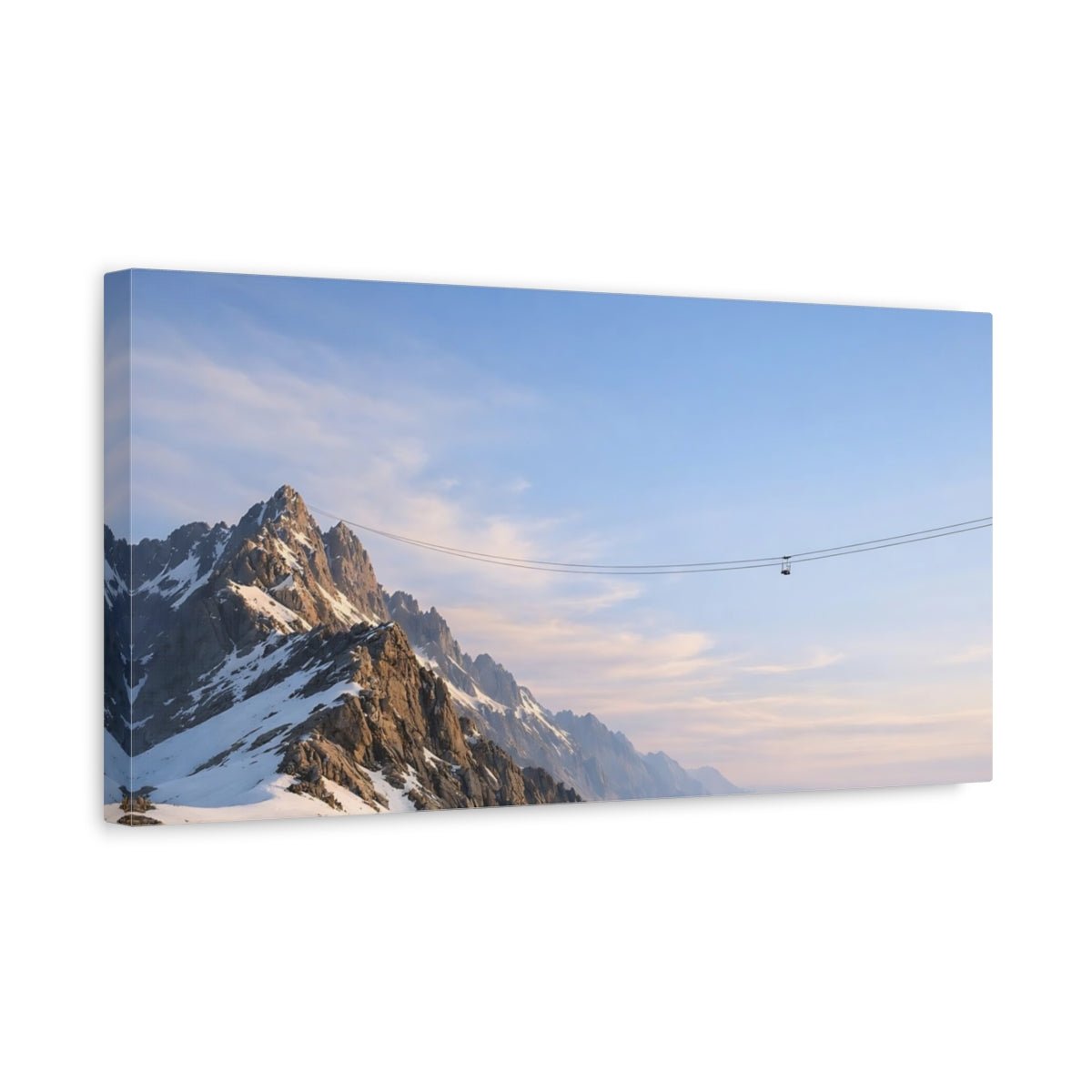 Nature Snowy Mountains Blue - Canvas Wall Art Print - YesArtYes