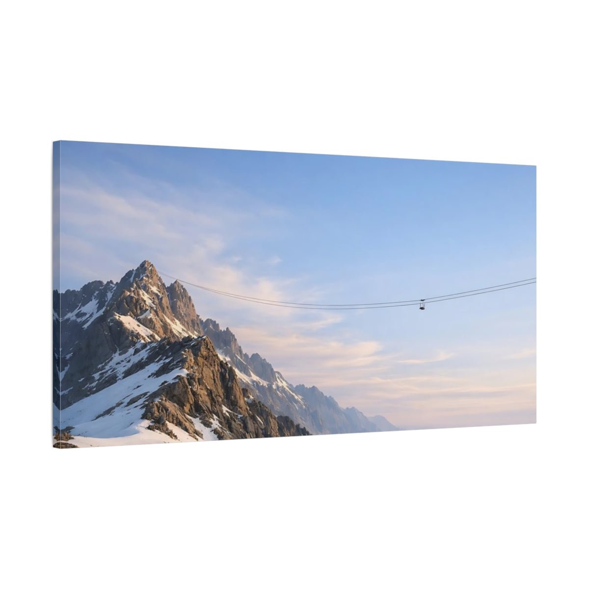 Nature Snowy Mountains Blue - Canvas Wall Art Print - YesArtYes