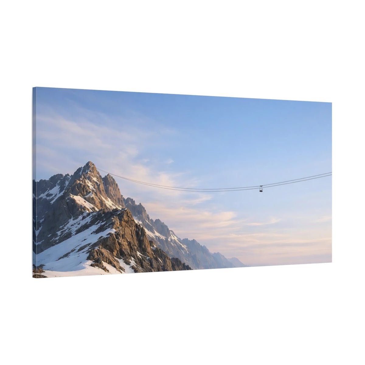 Nature Snowy Mountains Blue - Canvas Wall Art Print - YesArtYes