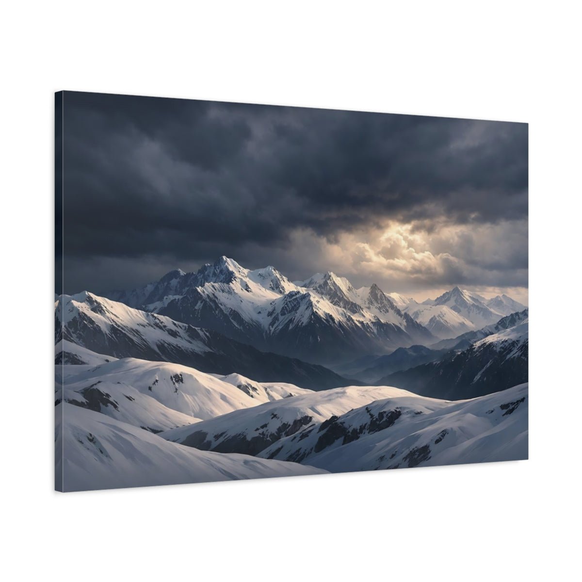 Nature Snowy Mountains Snow - Canvas Wall Art Print - YesArtYes