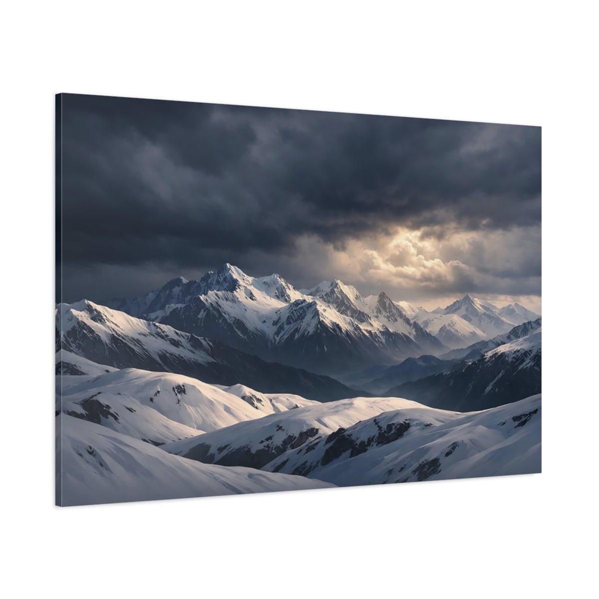 Nature Snowy Mountains Snow - Canvas Wall Art Print - YesArtYes