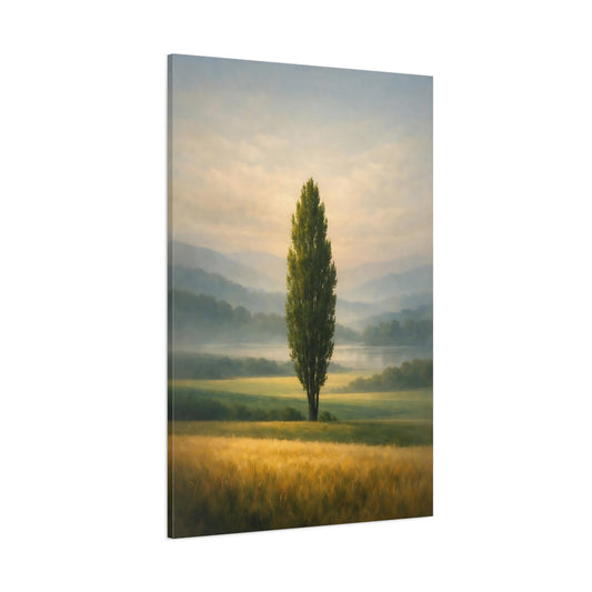 Main Mockup. Nature Solitary Tree Green Tree Landscape shown as stretched canvas wall art
