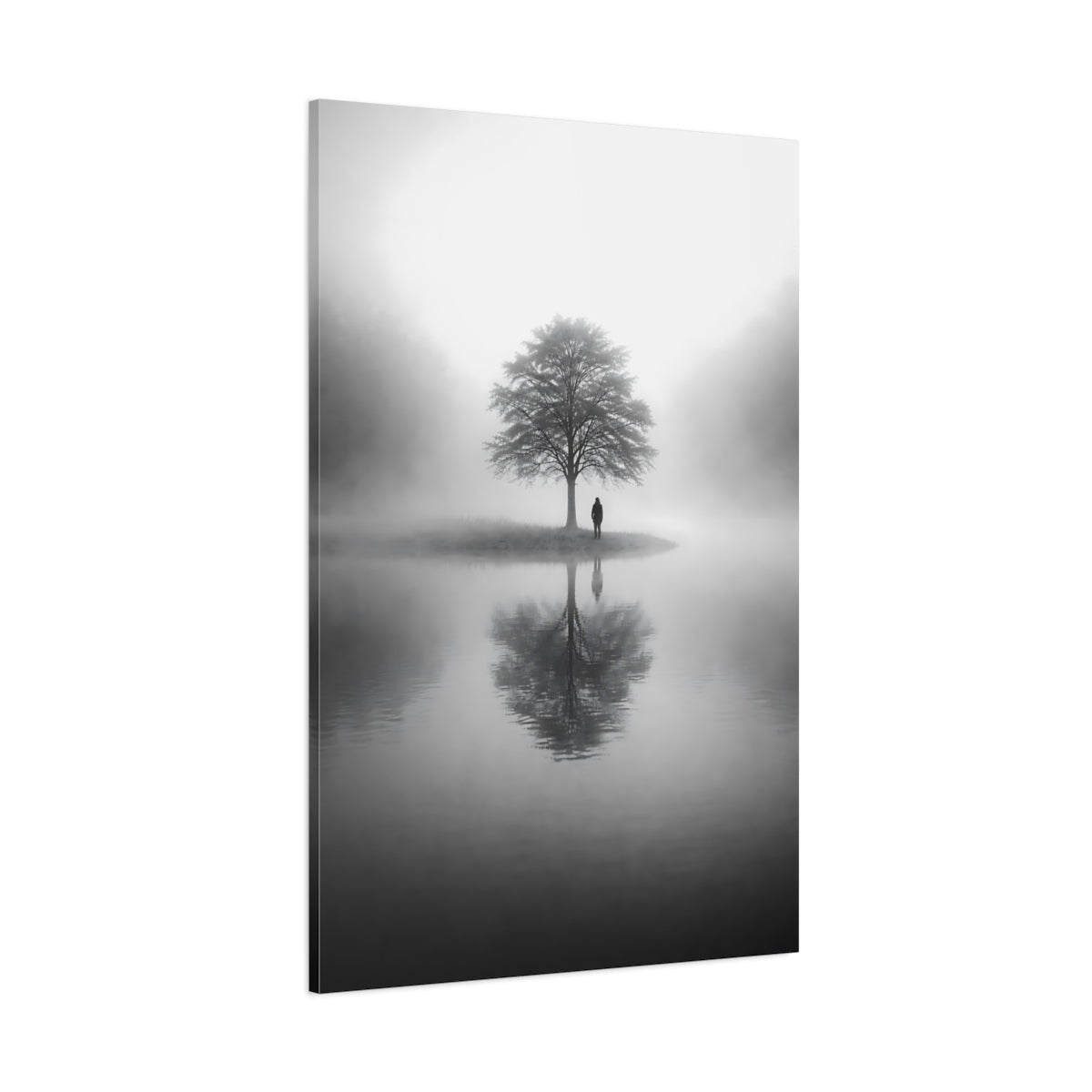 Nature Solitary Tree Monochrome - Canvas Wall Art Print - YesArtYes