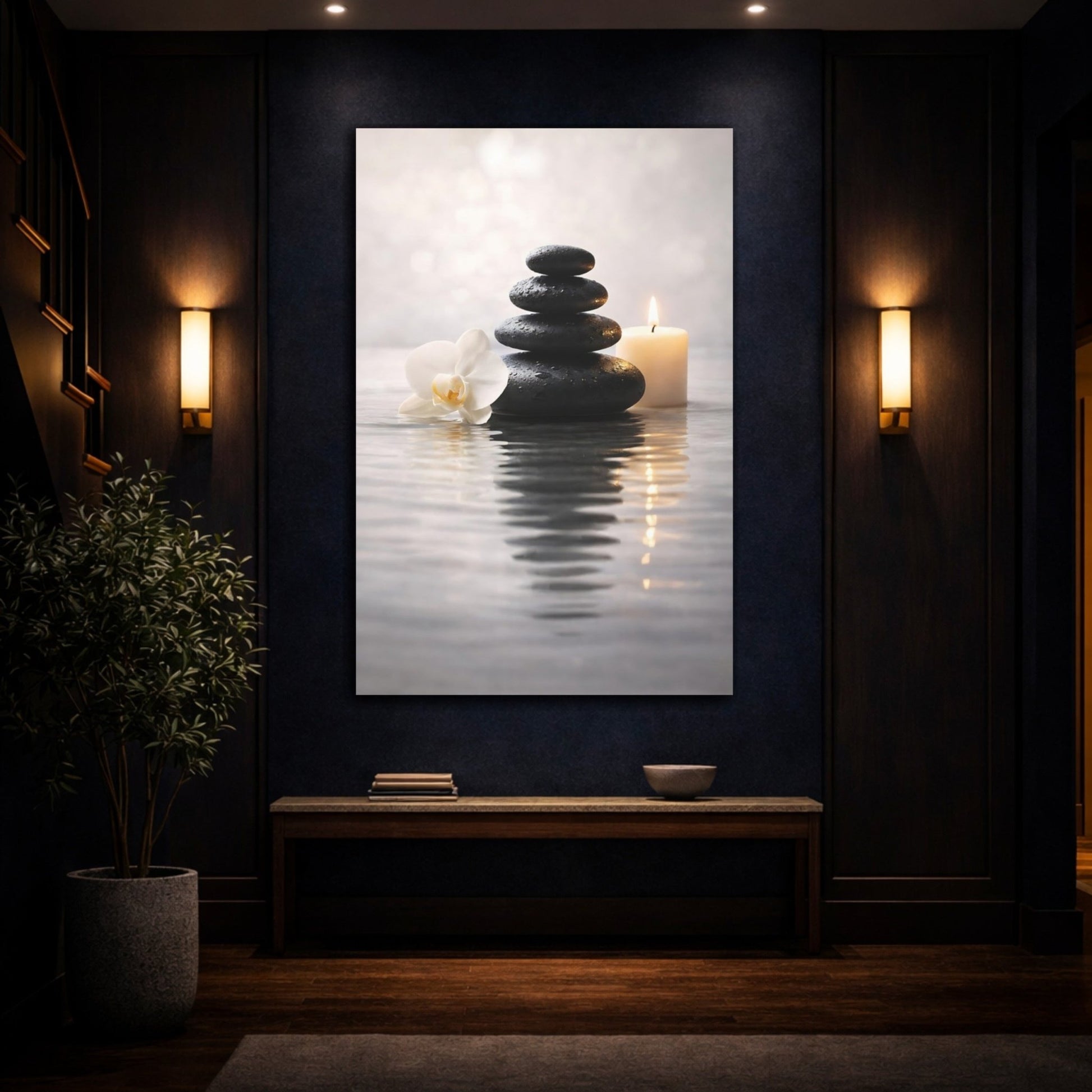 Nature Spa Stones Zen - Canvas Wall Art Print - YesArtYes