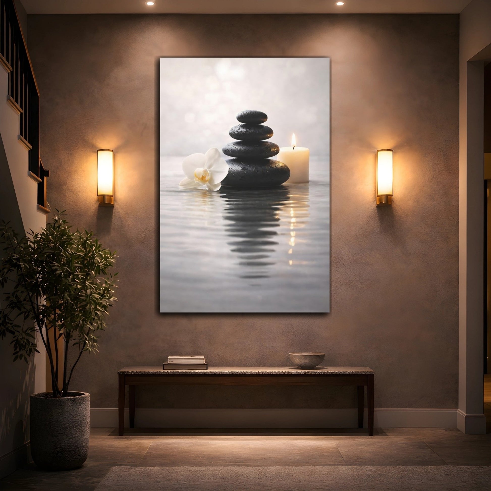 Nature Spa Stones Zen - Canvas Wall Art Print - YesArtYes