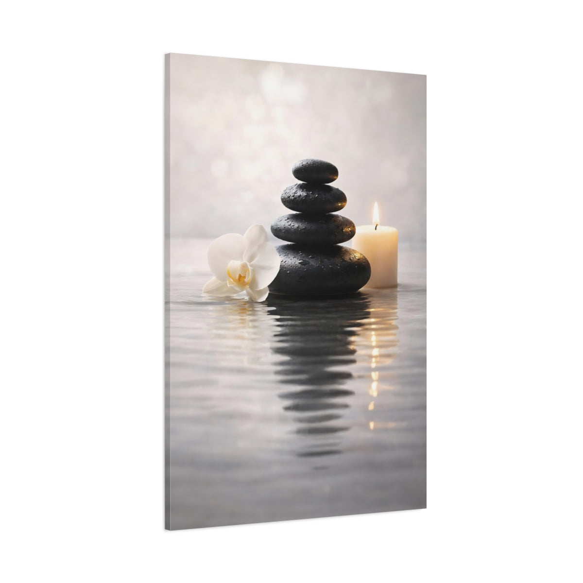 Main Mockup. Nature Spa Stones Zen Spa Scene shown as stretched canvas wall art