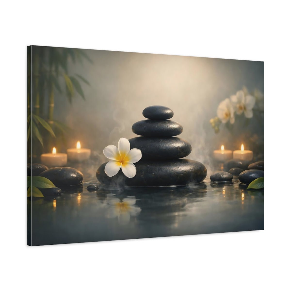 Nature Stacked Stones Spa Serenity - Canvas Wall Art Print - YesArtYes