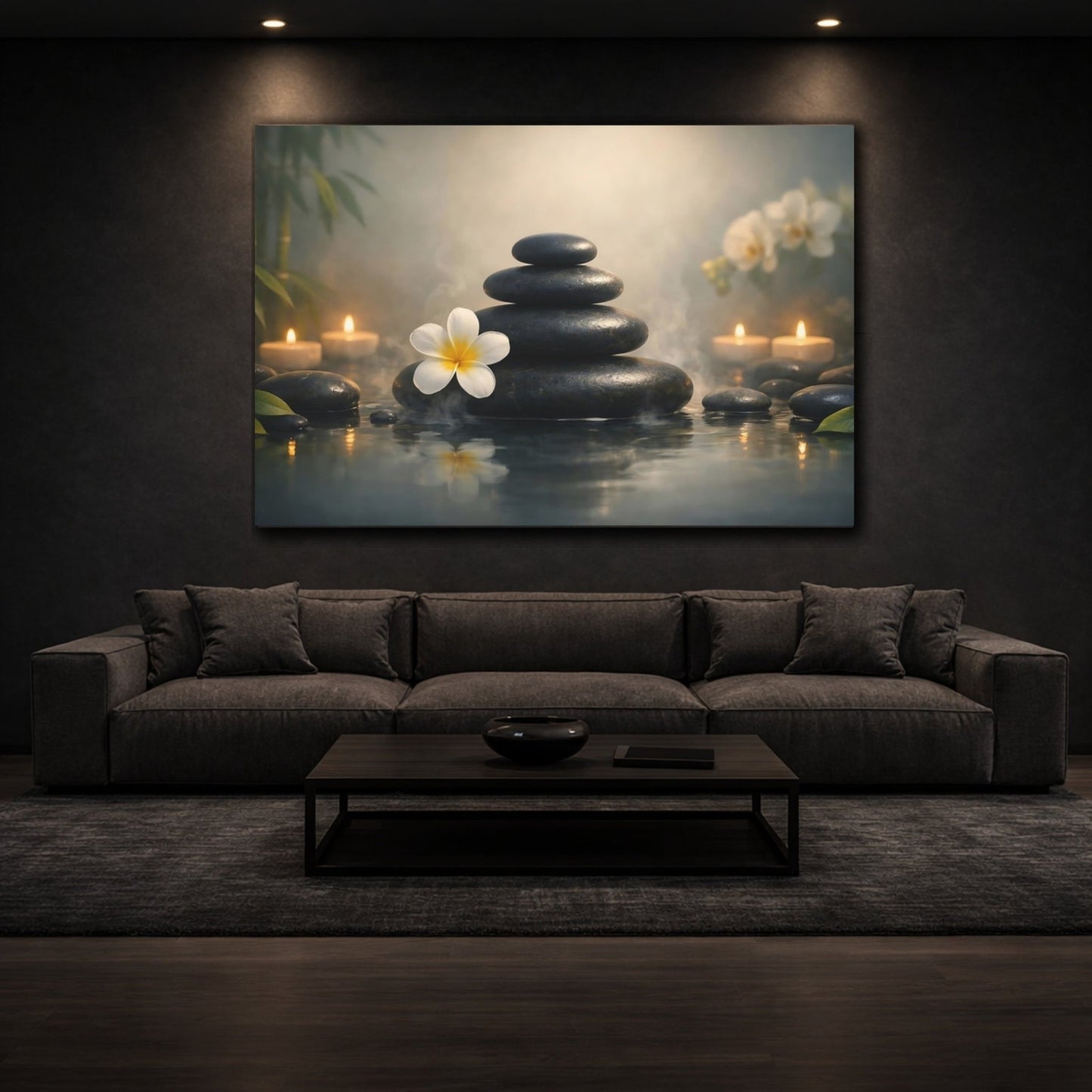 Nature Stacked Stones Spa Serenity - Canvas Wall Art Print - YesArtYes