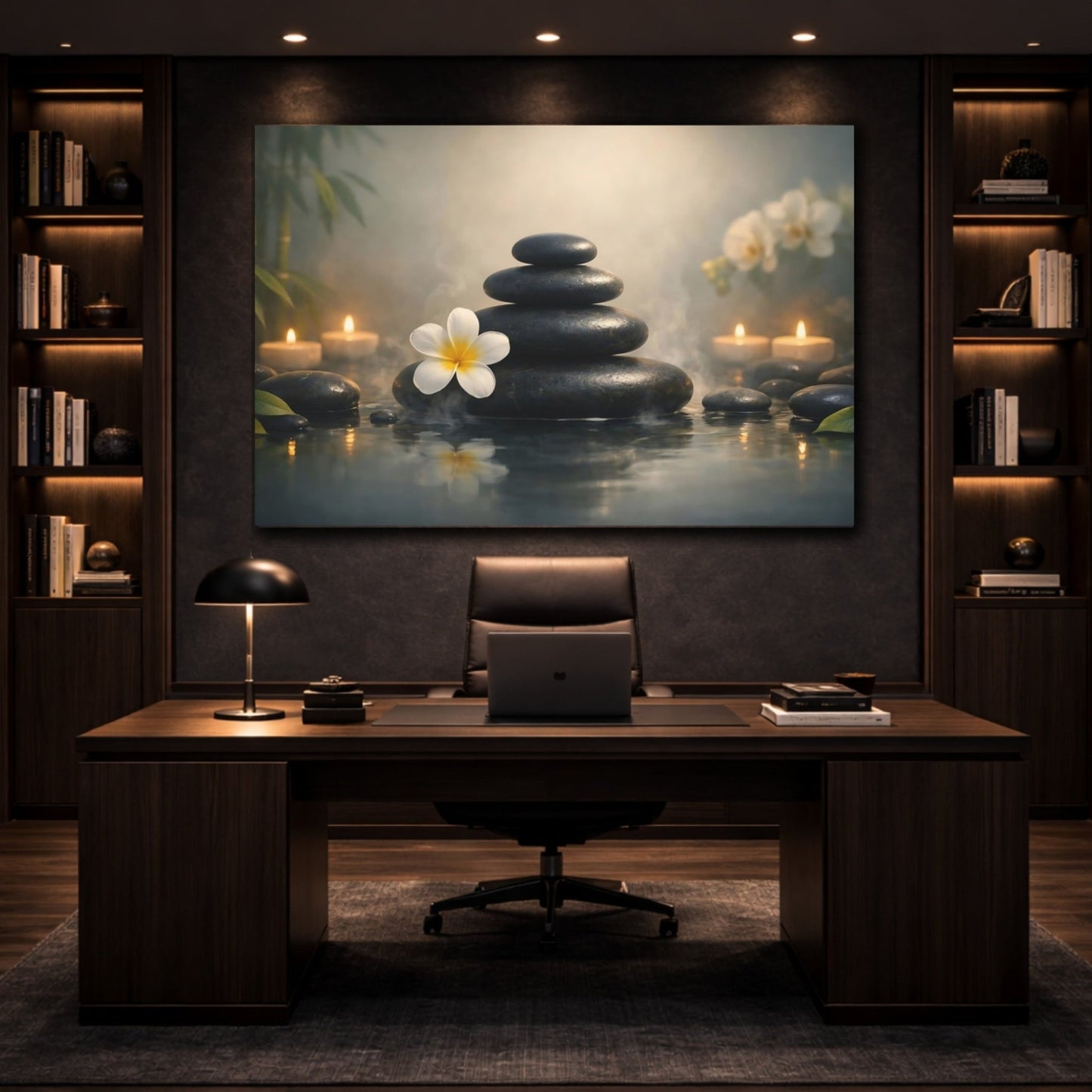Nature Stacked Stones Spa Serenity - Canvas Wall Art Print - YesArtYes