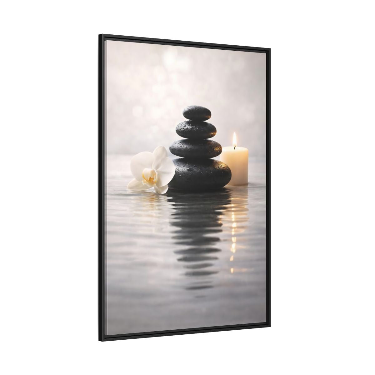 Nature Stacked Stones Zen - Framed Canvas Wall Art Print - YesArtYes