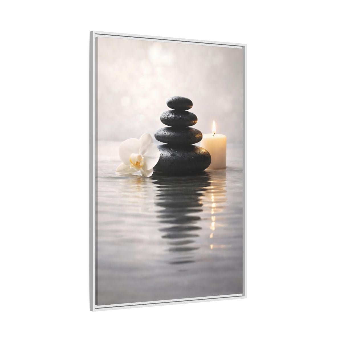 Nature Stacked Stones Zen - Framed Canvas Wall Art Print - YesArtYes