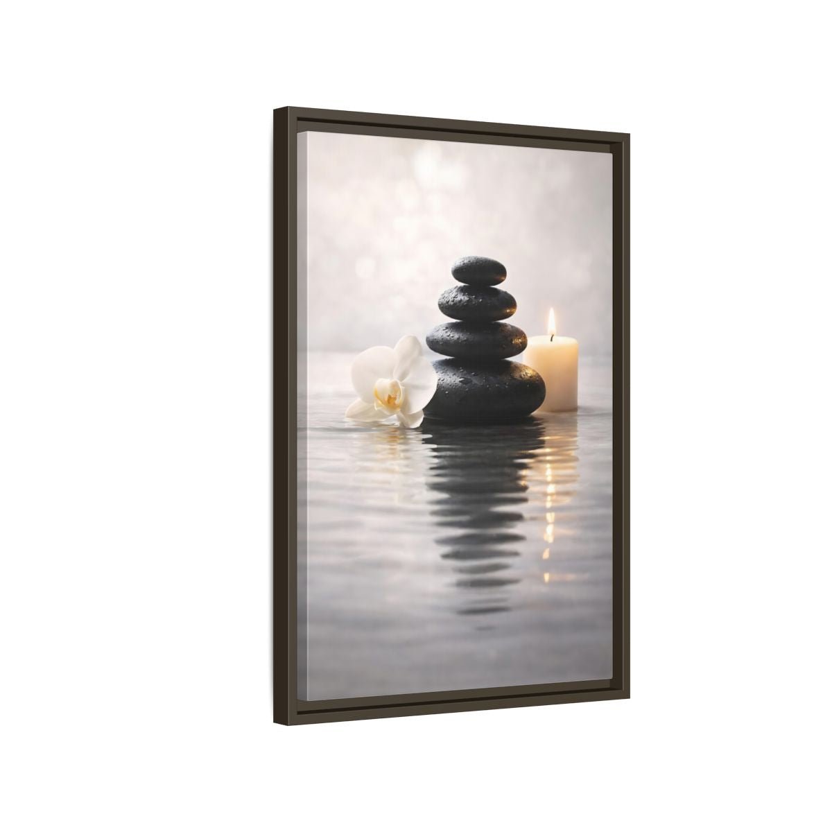 Nature Stacked Stones Zen - Framed Canvas Wall Art Print - YesArtYes