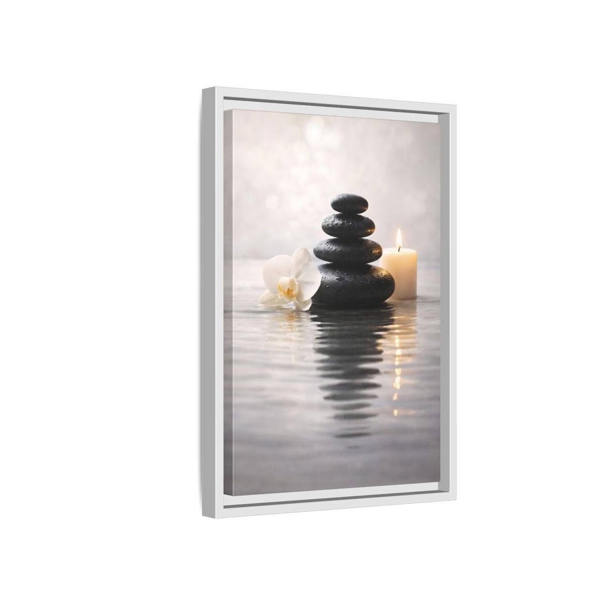 Nature Stacked Stones Zen - Framed Canvas Wall Art Print - YesArtYes