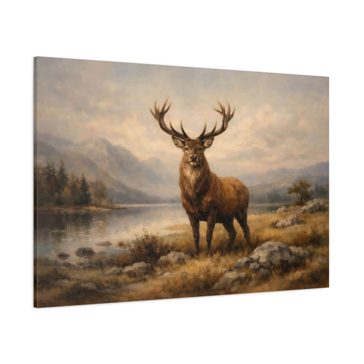 Main Mockup. Nature Stag Brown Stag shown as stretched canvas wall art