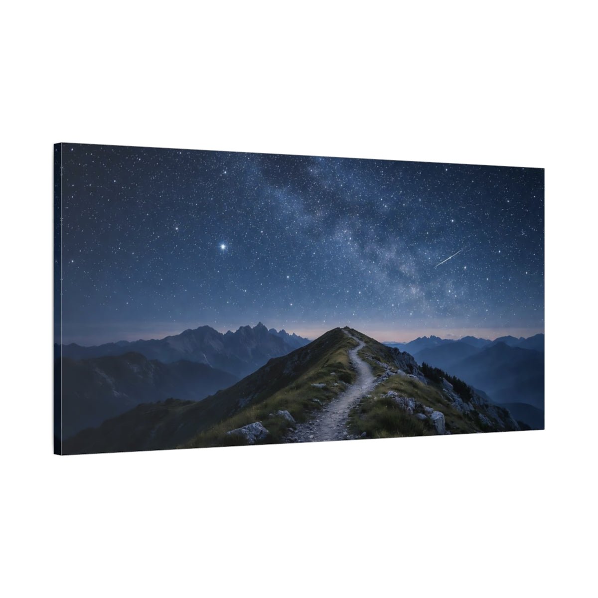 Nature Starry Mountain Night - Canvas Wall Art Print - YesArtYes