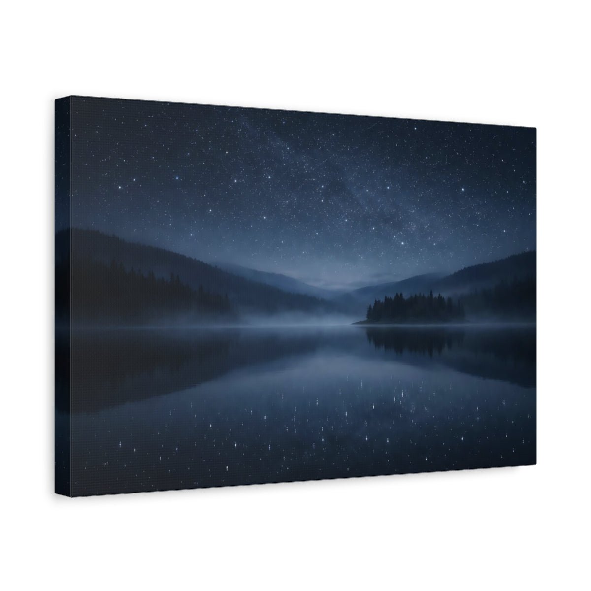 Nature Starry Night Blue Landscape - Canvas Wall Art Print - YesArtYes