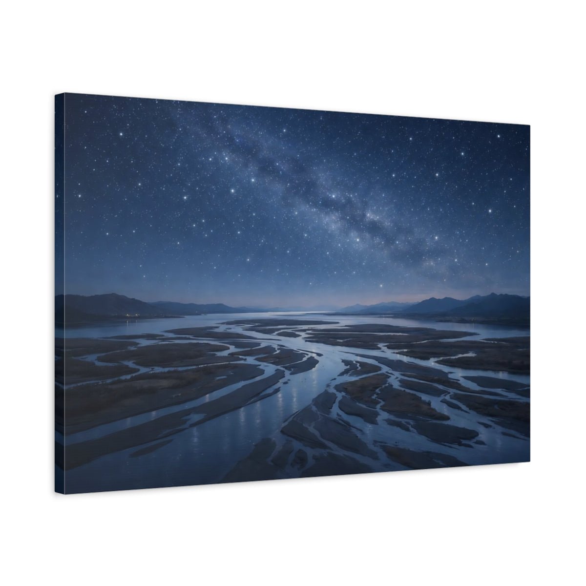 Nature Starry River Blue - Canvas Wall Art Print - YesArtYes