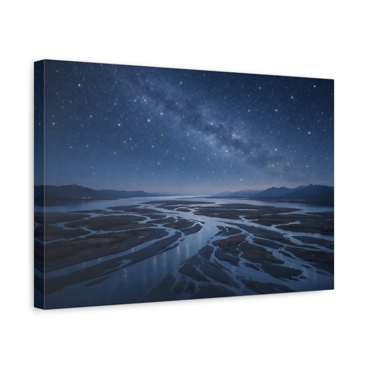 Nature Starry River Blue - Canvas Wall Art Print - YesArtYes