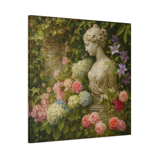 Main Mockup. Nature Statue Bust Classical Garden Bust shown as stretched canvas wall art