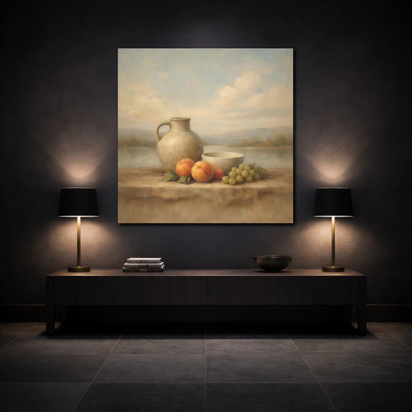 Mockup 3. Nature Still Life Rustic Still Life shown as stretched canvas wall art