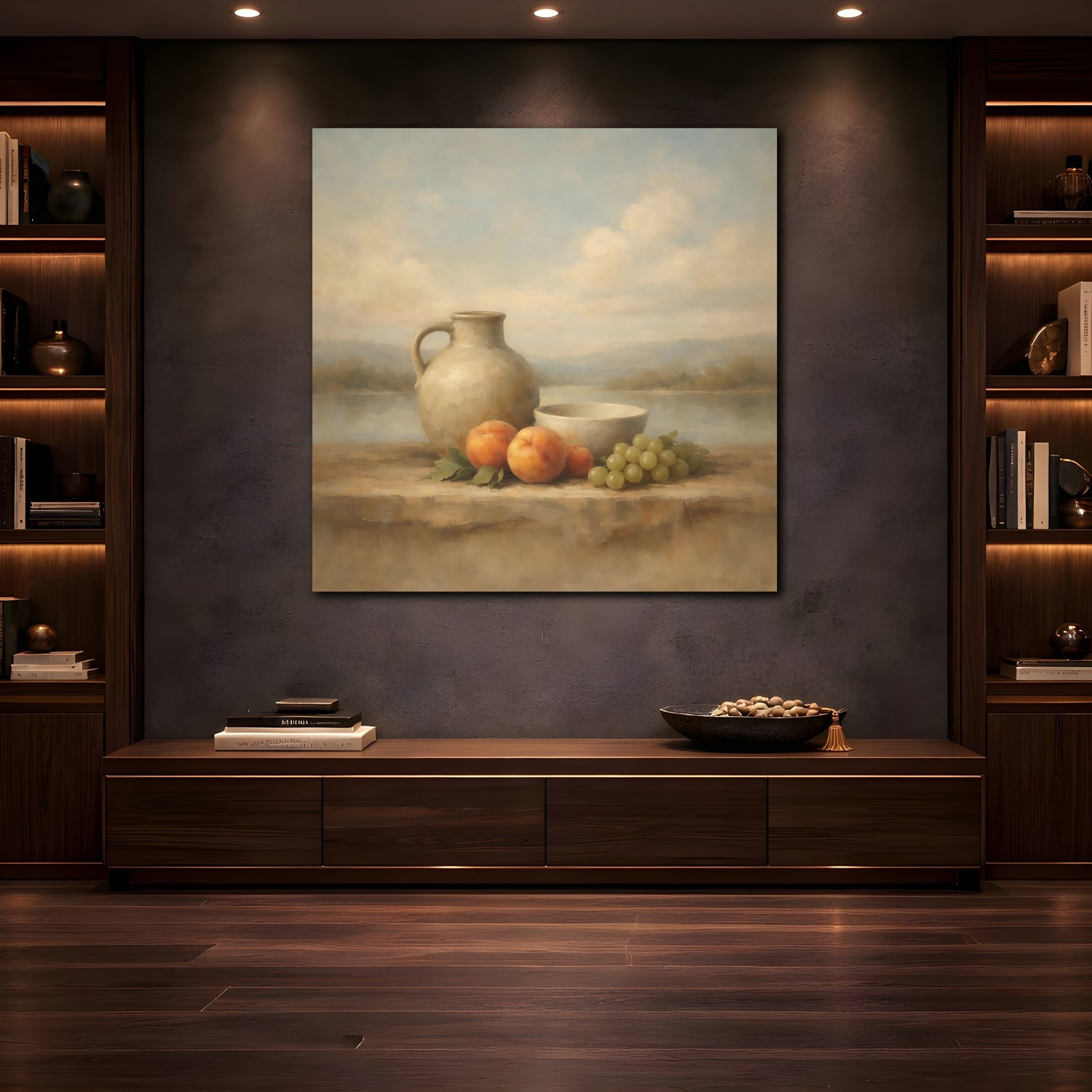 Mockup 4. Nature Still Life Rustic Still Life shown as stretched canvas wall art