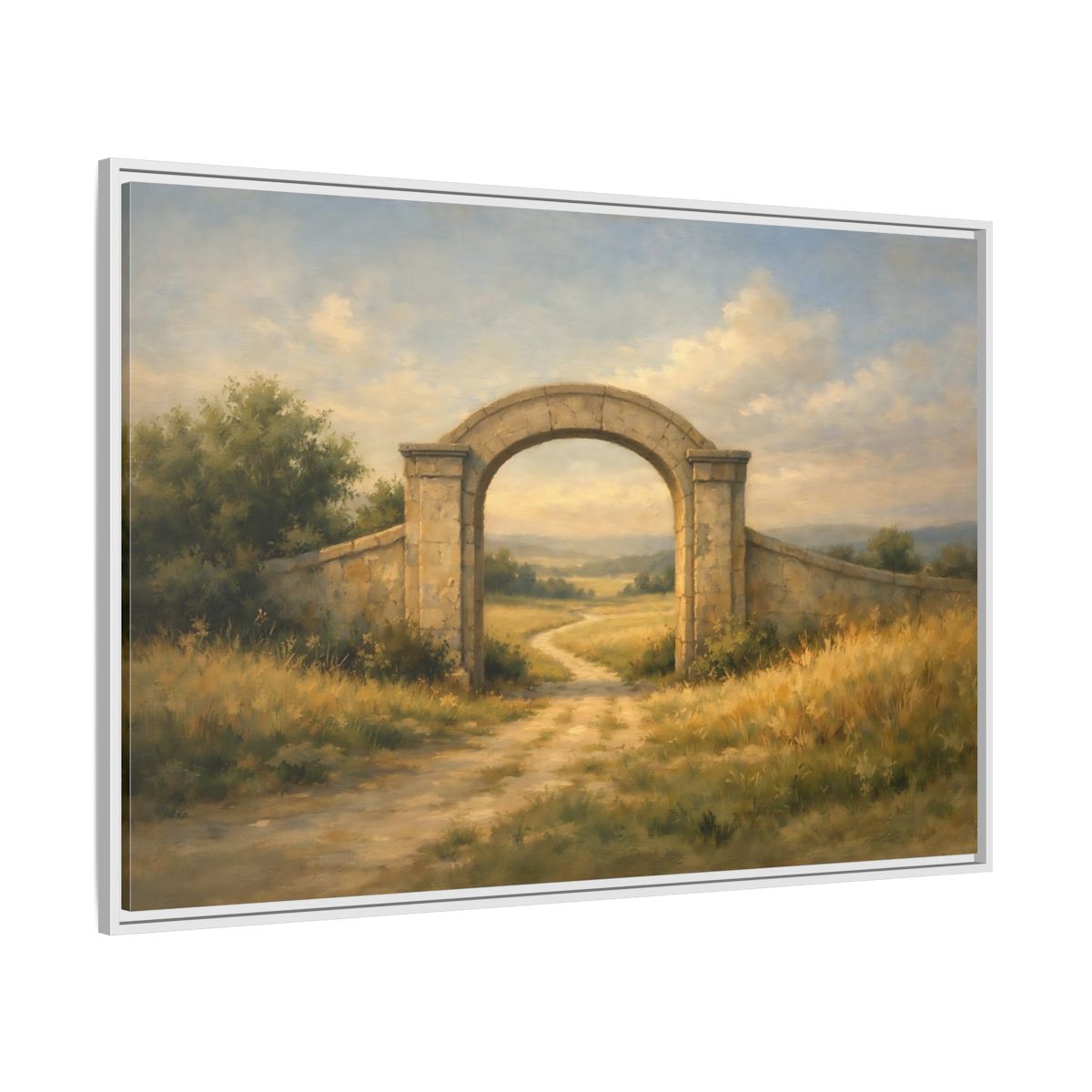 Side Mockup 7. Nature Stone Archway Rustic Archway shown as stretched canvas wall art