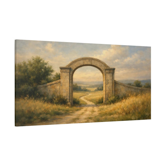 Main Mockup. Nature Stone Archway Stone Archway shown as stretched canvas wall art