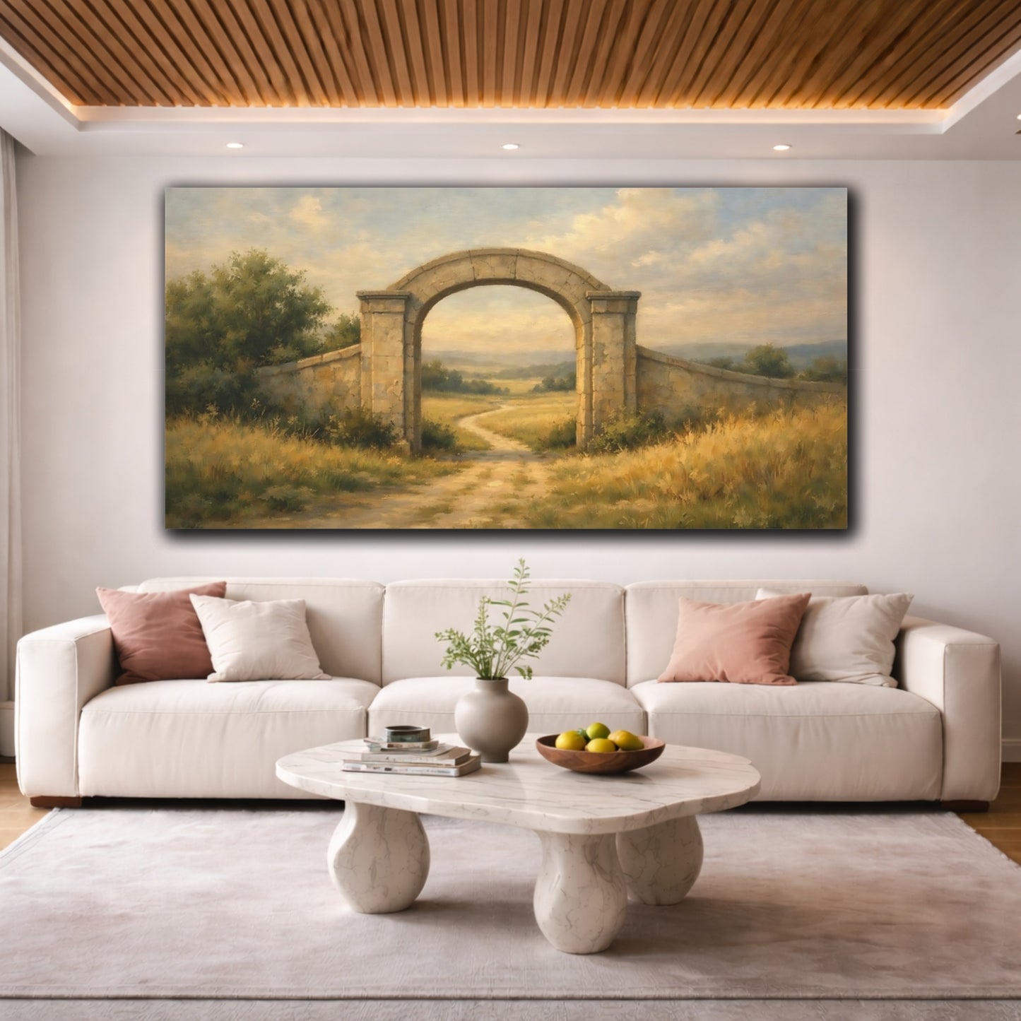 Mockup 3. Nature Stone Archway Stone Archway shown as stretched canvas wall art