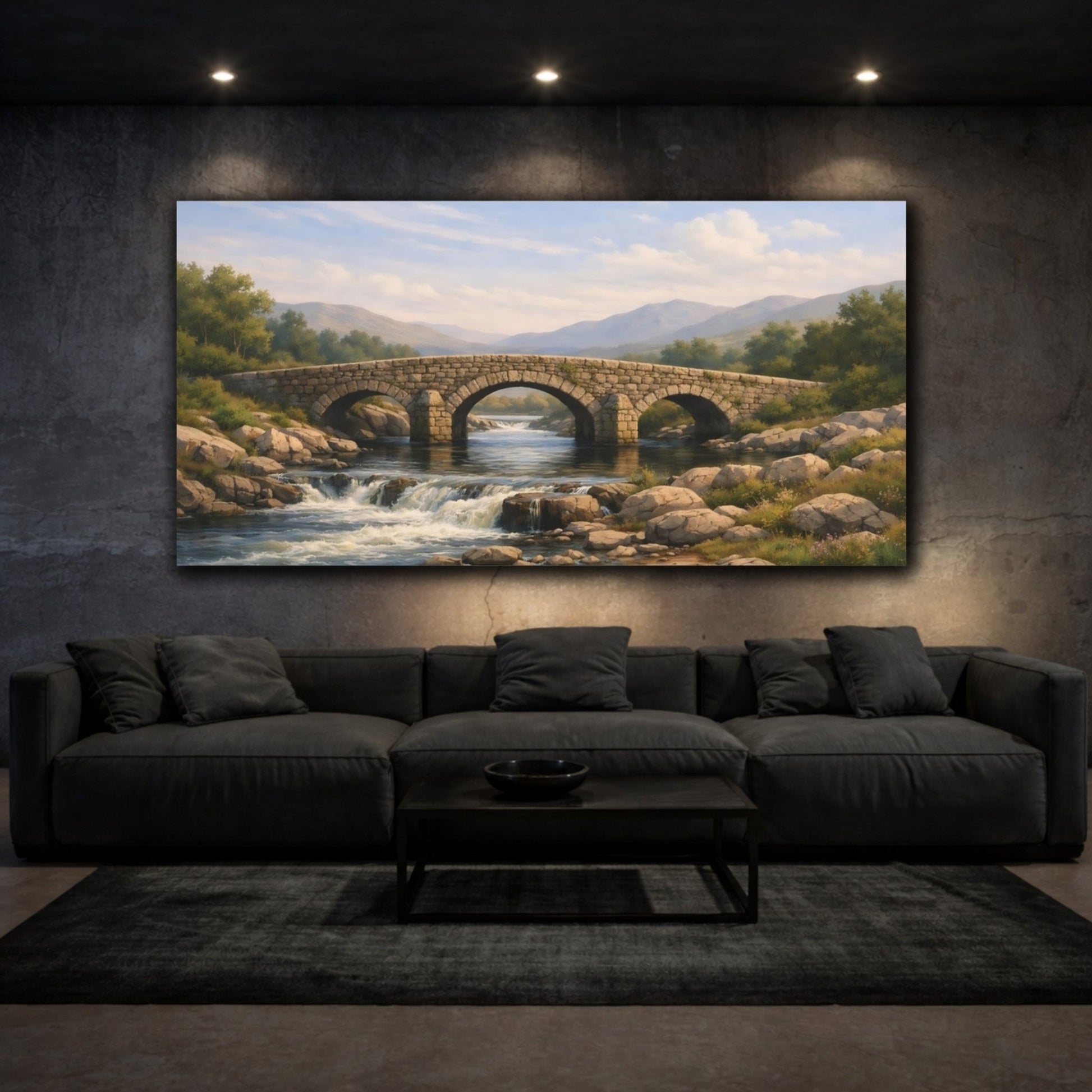Nature Stone Bridge Landscape - Canvas Wall Art Print - YesArtYes