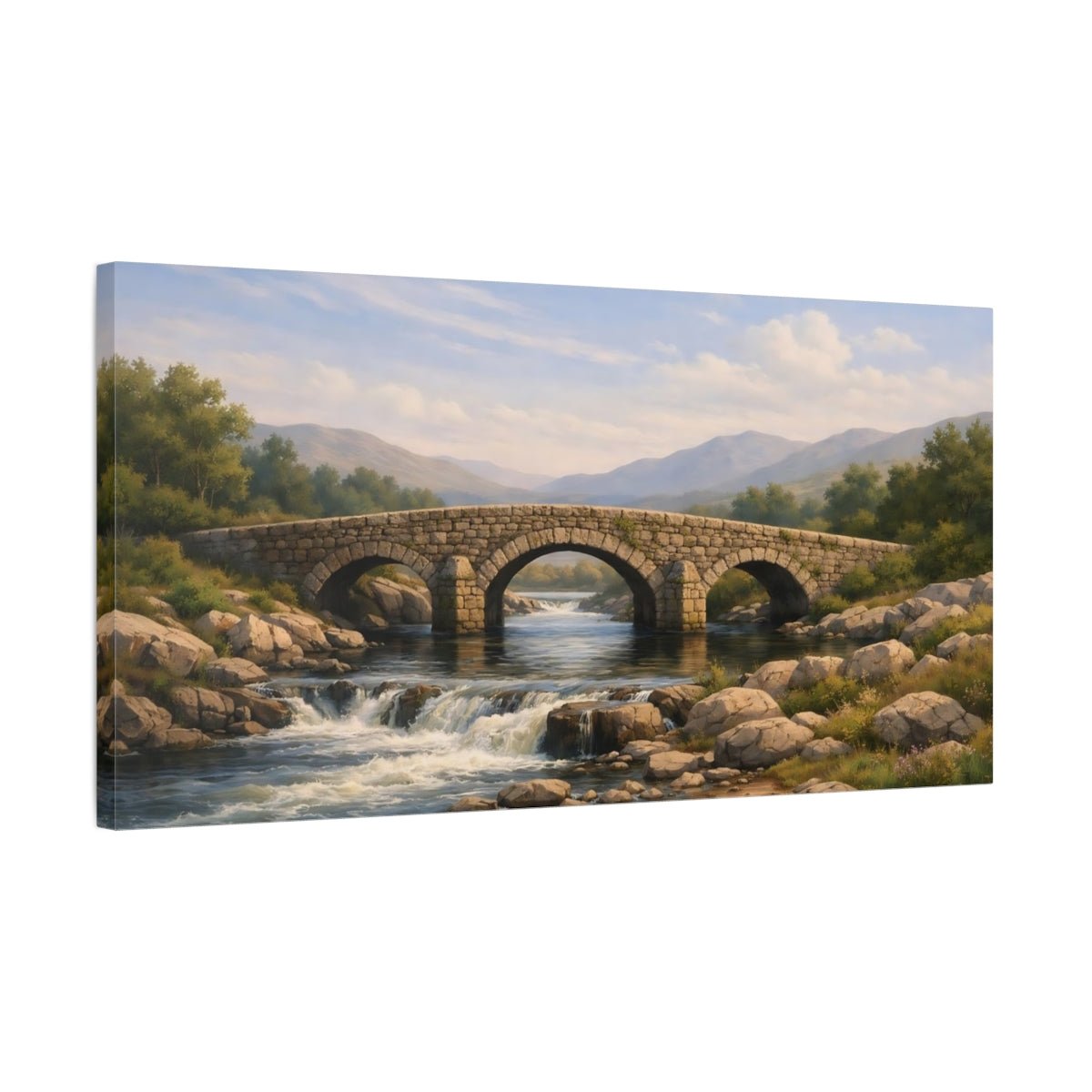 Nature Stone Bridge Landscape - Canvas Wall Art Print - YesArtYes