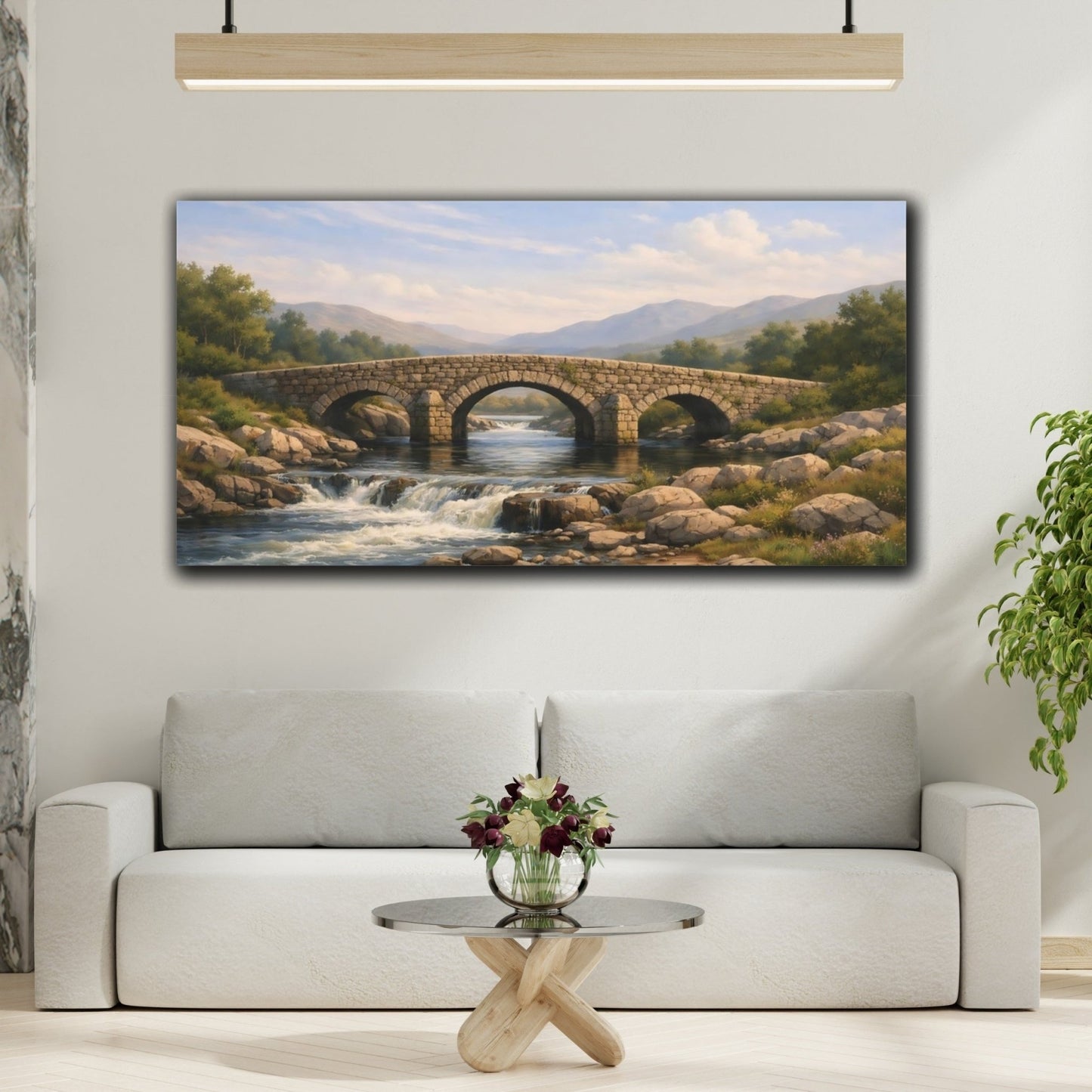 Nature Stone Bridge Landscape - Canvas Wall Art Print - YesArtYes