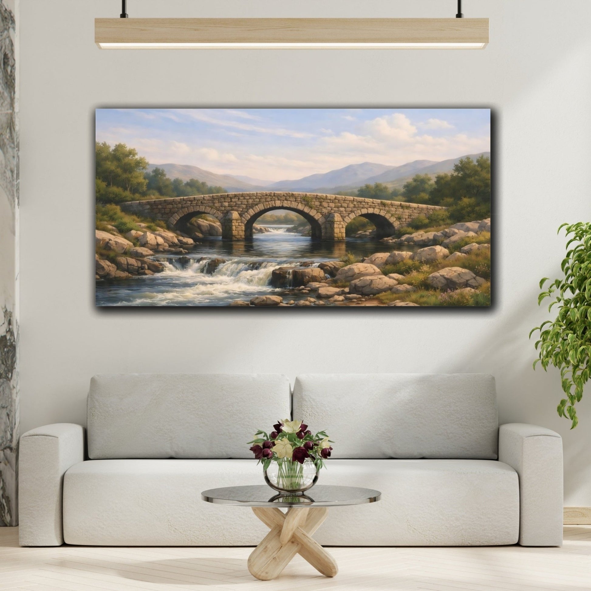 Nature Stone Bridge Landscape - Canvas Wall Art Print - YesArtYes