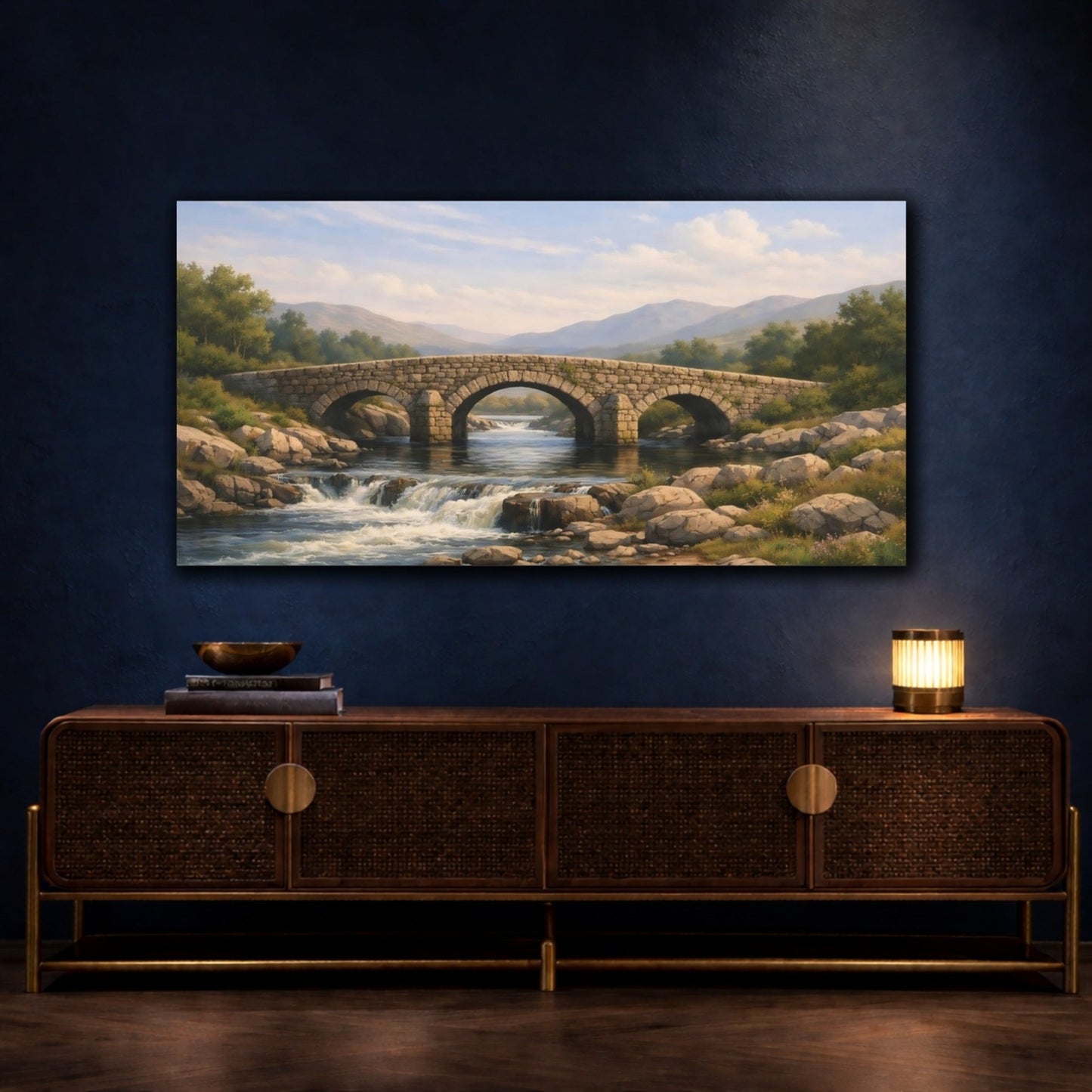 Nature Stone Bridge Landscape - Canvas Wall Art Print - YesArtYes