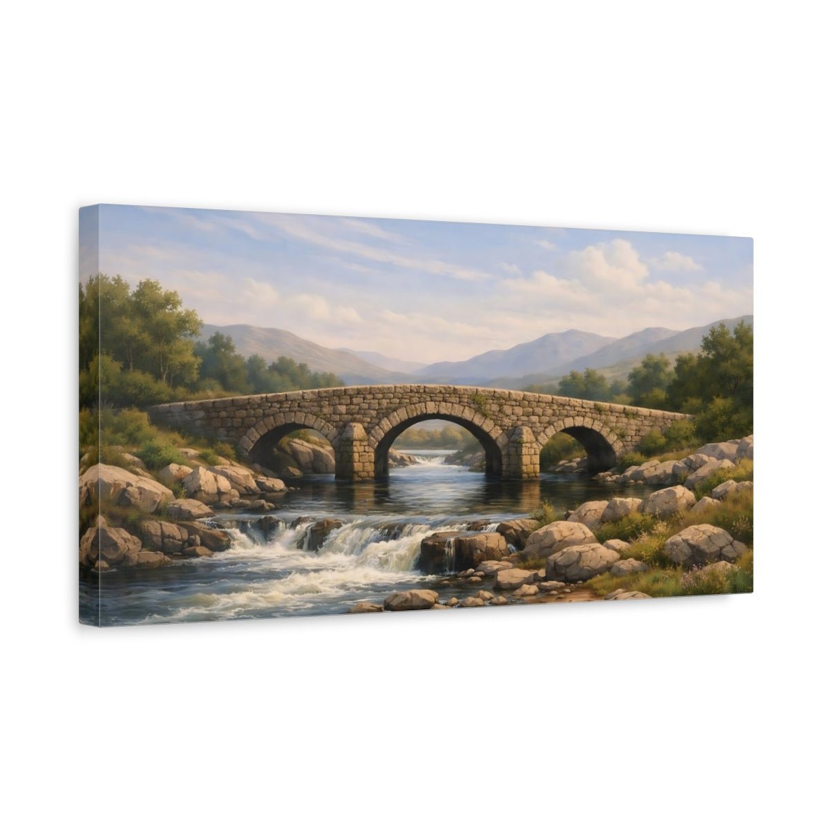 Nature Stone Bridge Landscape - Canvas Wall Art Print - YesArtYes