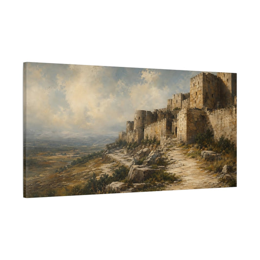 Main Mockup. Nature Stone Fortress Ancient Architecture shown as stretched canvas wall art