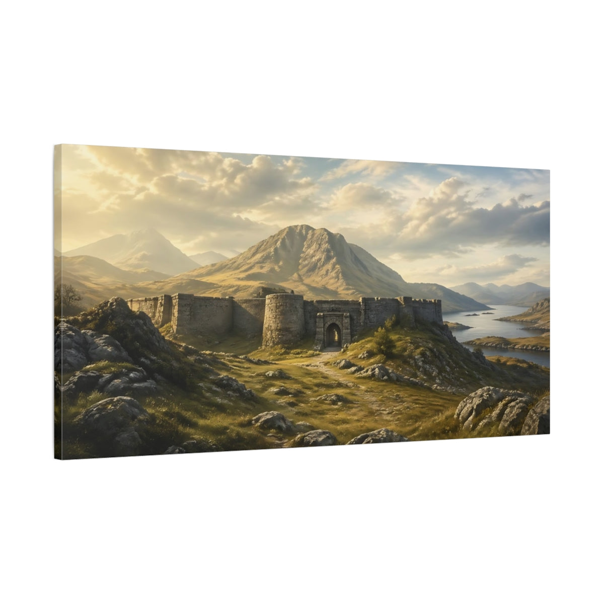 Main Mockup. Nature Stone Fortress Mountain Fortress shown as stretched canvas wall art
