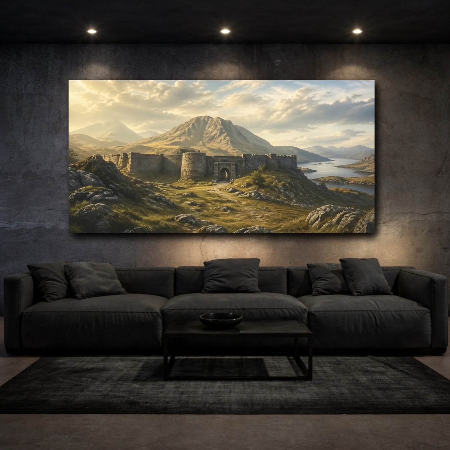 Mockup 2. Nature Stone Fortress Mountain Fortress shown as stretched canvas wall art