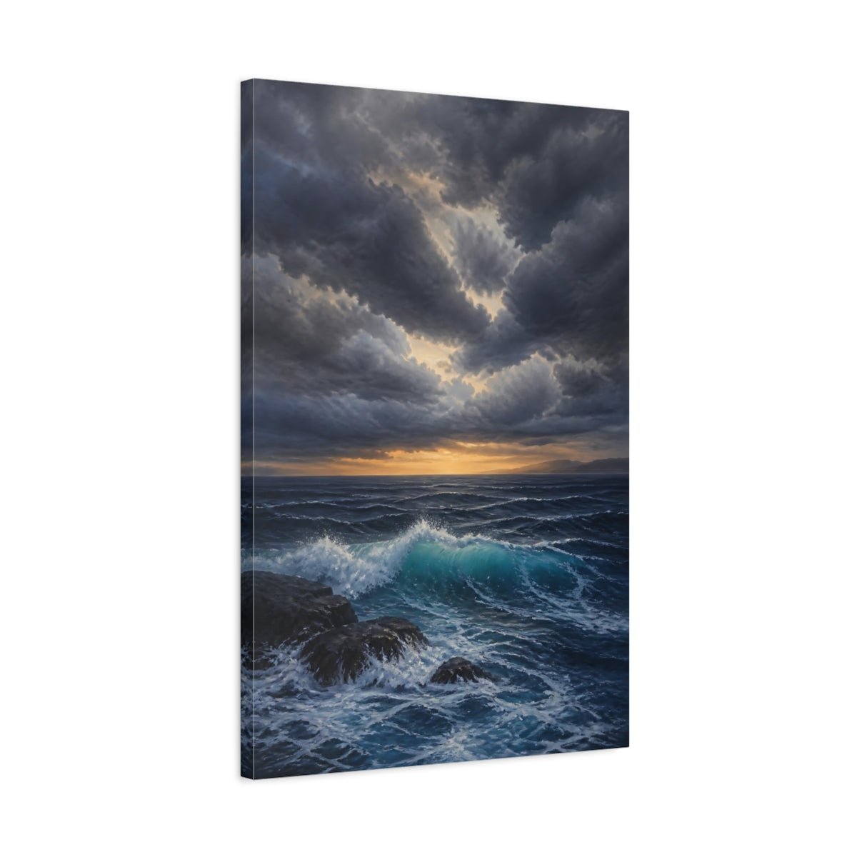 Nature Stormy Ocean Canvas Print – Realism Living Room, Large Wall - YesArtYes